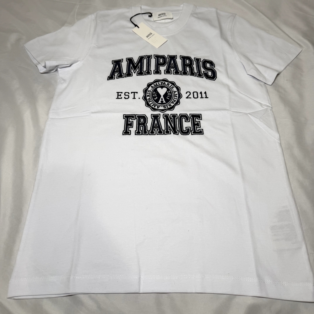 Ami Paris White Short Sleeve Tee
